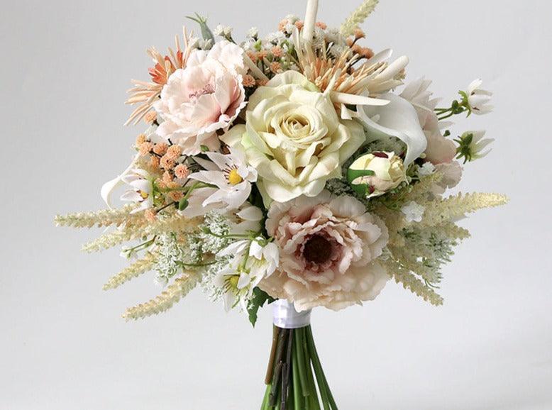 Bridal Bouquet - Light Champagne & White 3 styles